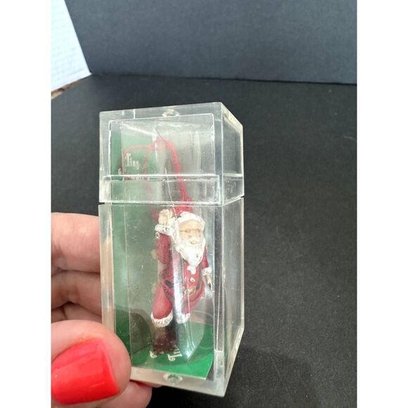 Set of 4 Department 56 Tiny Treasures Articulated Santa Ornaments Christmas - Picture 4 of 6